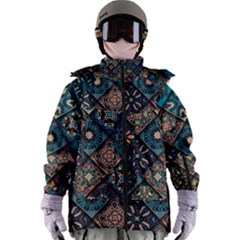 Flower Texture Background Colorful Pattern Women s Zip Ski And Snowboard Waterproof Breathable Jacket by Cemarart