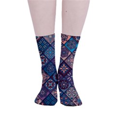 Flower Texture Background Colorful Pattern Smooth Crew Length Tube Socks