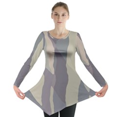 Maximal Camo Print Design Long Sleeve Tunic 