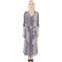 Maximal Camo Print Design Quarter Sleeve Wrap Maxi Dress View1