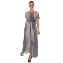 Maximal Camo Print Design Off Shoulder Open Front Chiffon Dress by dflcprintsclothing