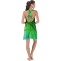 3d Leaves Texture Sheet Blue Green Show Some Back Chiffon Dress View2