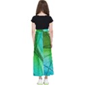 3d Leaves Texture Sheet Blue Green Kids  Flared Maxi Skirt View2