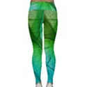 3d Leaves Texture Sheet Blue Green Lightweight Velour Classic Yoga Leggings View2