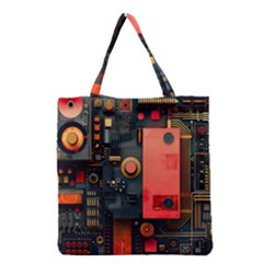 Tech Technology Pattern Grocery Tote Bag by Salmanaz77