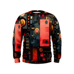 Tech Technology Pattern Kids  Sweatshirt