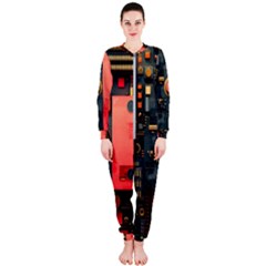 Tech Technology Pattern Onepiece Jumpsuit (ladies)