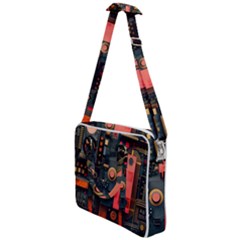 Tech Technology Pattern Cross Body Office Bag