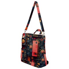 Tech Technology Pattern Crossbody Backpack by Salmanaz77