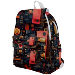 Tech Technology Pattern Top Flap Backpack by Salmanaz77