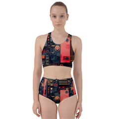 Tech Technology Pattern Racer Back Bikini Set by Salmanaz77