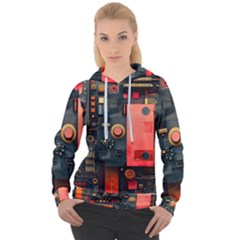 Tech Technology Pattern Women s Overhead Hoodie