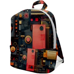 Tech Technology Pattern Zip Up Backpack by Salmanaz77