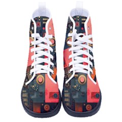 Tech Technology Pattern Kid s High-top Canvas Sneakers by Salmanaz77