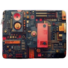 Tech Technology Pattern 17  Vertical Laptop Sleeve Case With Pocket by Salmanaz77