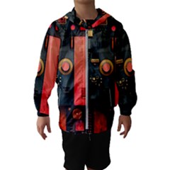 Tech Technology Pattern Kids  Hooded Windbreaker