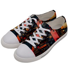 Tech Technology Pattern Men s Low Top Canvas Sneakers by Salmanaz77