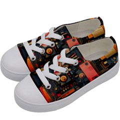 Tech Technology Pattern Kids  Low Top Canvas Sneakers by Salmanaz77