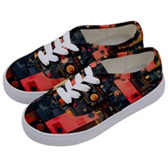 Tech Technology Pattern Kids  Classic Low Top Sneakers by Salmanaz77