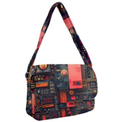 Tech Technology Pattern Courier Bag by Salmanaz77