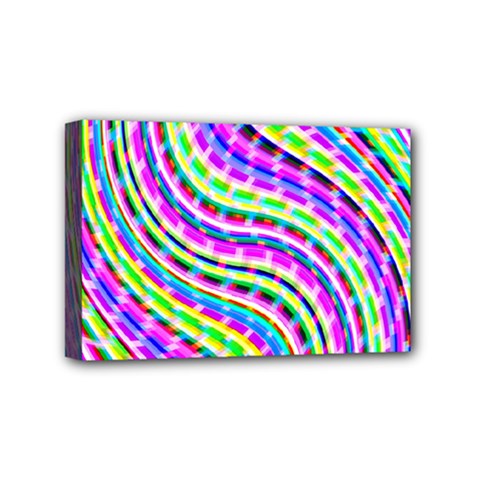 Neon Trippy Swirls Twirls Design Mini Canvas 6  X 4  (stretched) by Salmanaz77