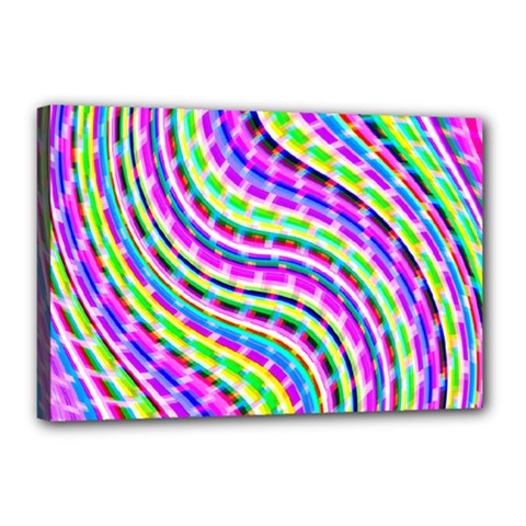 Neon Trippy Swirls Twirls Design Canvas 18  X 12  (stretched) by Salmanaz77