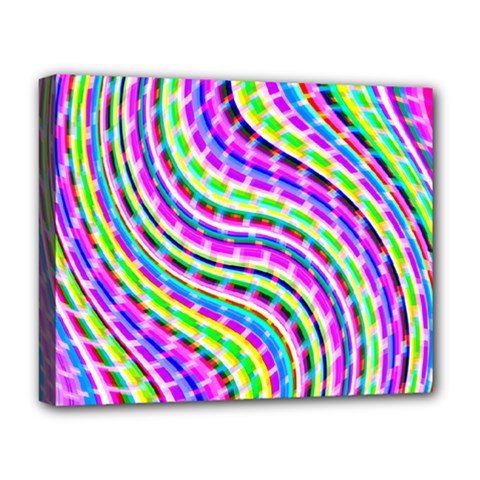 Neon Trippy Swirls Twirls Design Deluxe Canvas 20  X 16  (stretched) by Salmanaz77