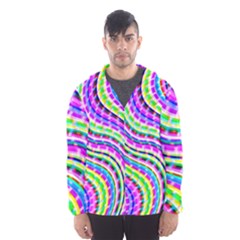 Neon Trippy Swirls Twirls Design Men s Hooded Windbreaker by Salmanaz77