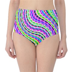 Neon Trippy Swirls Twirls Design Classic High-waist Bikini Bottoms by Salmanaz77