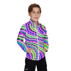 Neon Trippy Swirls Twirls Design Kids  Windbreaker