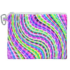 Neon Trippy Swirls Twirls Design Canvas Cosmetic Bag (xxl) by Salmanaz77