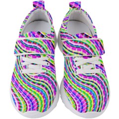 Neon Trippy Swirls Twirls Design Kids  Velcro Strap Shoes by Salmanaz77