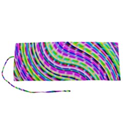 Neon Trippy Swirls Twirls Design Roll Up Canvas Pencil Holder (s) by Salmanaz77