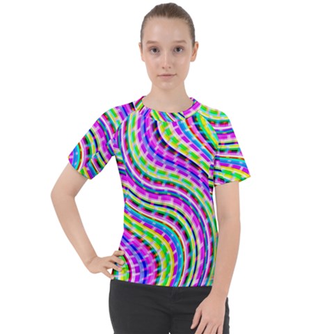 Neon Trippy Swirls Twirls Design Women s Sport Raglan T-shirt by Salmanaz77