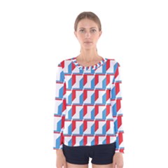 Fabric Geometric Pattern Background Women s Long Sleeve T-shirt