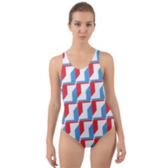 Fabric Geometric Pattern Background Cut-out Back One Piece Swimsuit by Salmanaz77