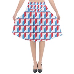 Fabric Geometric Pattern Background Flared Midi Skirt by Salmanaz77