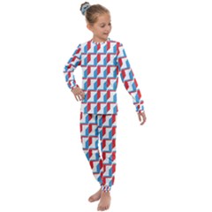 Fabric Geometric Pattern Background Kids  Long Sleeve Set 