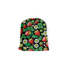 Strawberries Pattern Drawstring Pouch (small)