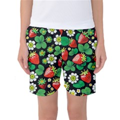 Strawberries Pattern Women s Basketball Shorts by Salmanaz77