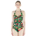 Strawberries Pattern Halter Swimsuit View1