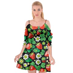 Strawberries Pattern Cutout Spaghetti Strap Chiffon Dress by Salmanaz77