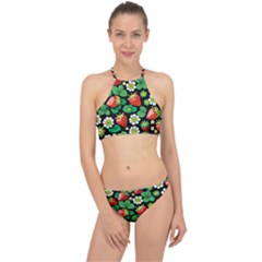 Strawberries Pattern Halter Bikini Set by Salmanaz77