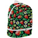 Strawberries Pattern Zip Bottom Backpack View2