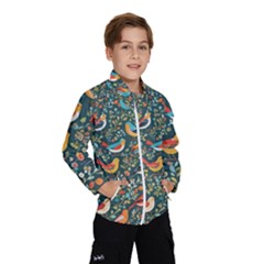 Birds Pattern Flowers Whimsical Kids  Windbreaker