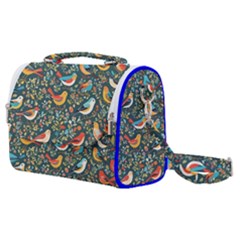 Birds Pattern Flowers Whimsical Satchel Shoulder Bag by Salmanaz77