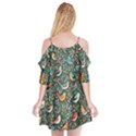 Birds Pattern Flowers Whimsical Cutout Spaghetti Strap Chiffon Dress View2