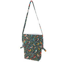 Birds Pattern Flowers Whimsical Folding Shoulder Bag by Salmanaz77