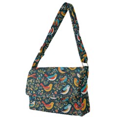 Birds Pattern Flowers Whimsical Full Print Messenger Bag (s) by Salmanaz77