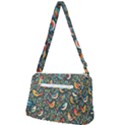 Birds Pattern Flowers Whimsical Front Pocket Crossbody Bag View2